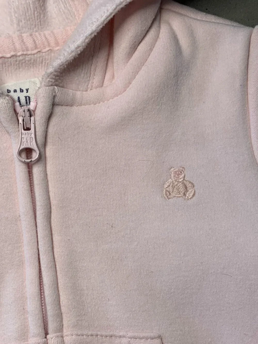 Baby Gap Pink Bear Ear Zip Hoodie 6–12 Months
